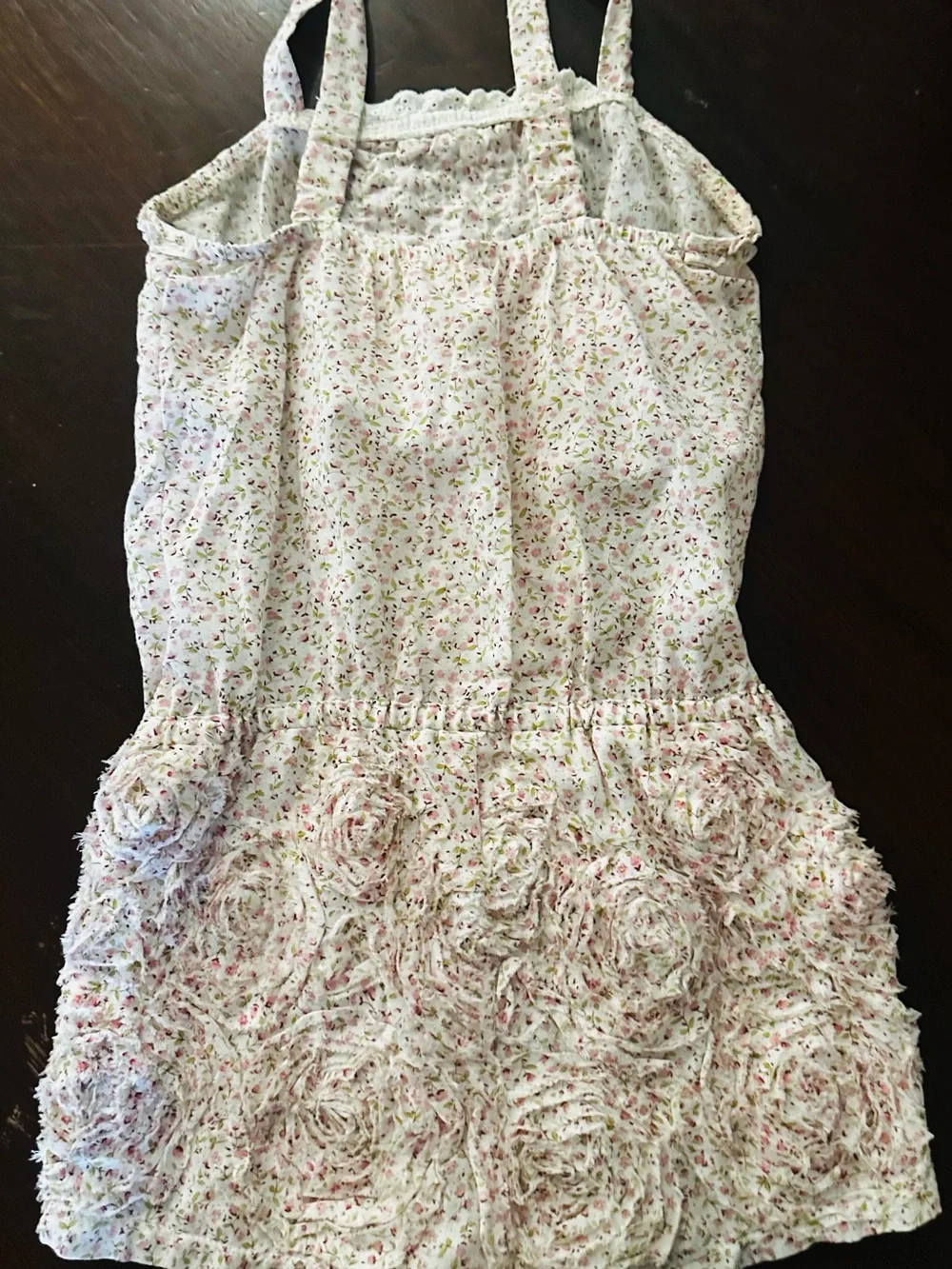 Girl’s Biscotti Collezioni Floral Pink Ruffle Short One-Piece Romper